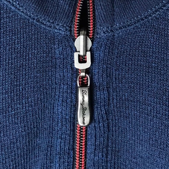 Tommy Bahama Reversible 1/4 Zip Sweater Pullover Long Sleeve Blue Navy Men’s LRG - Picture 8 of 13
